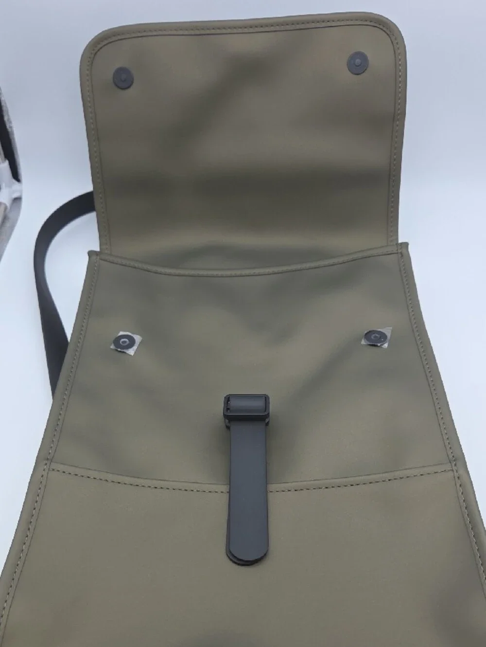 RAINS Olive Roll-Top Backpack with Black Strap